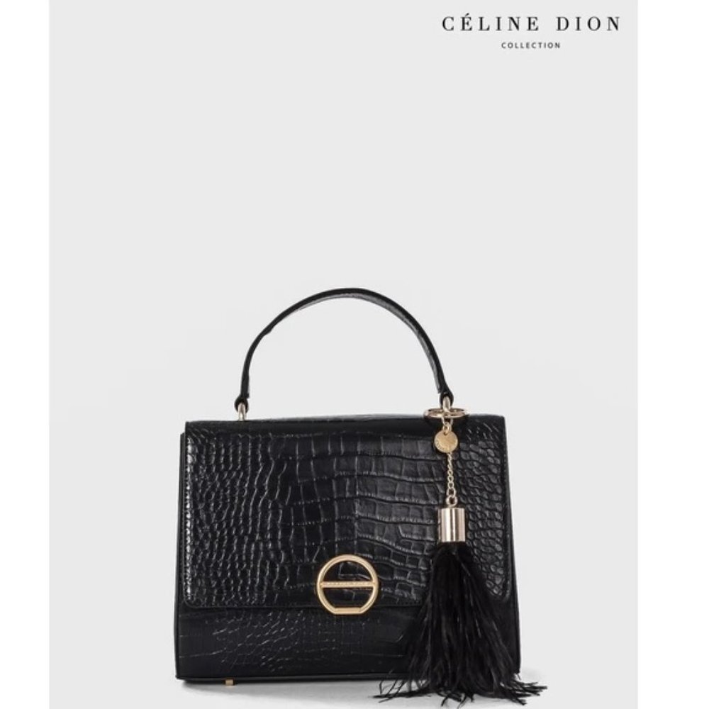 Celine Dion Sonata Croco Handbag